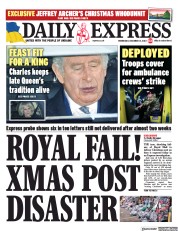Daily Express () Newspaper Front Page for 21 December 2022