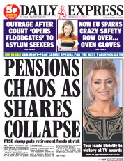 Daily Express () Newspaper Front Page for 21 January 2016