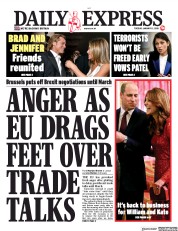 Daily Express () Newspaper Front Page for 21 January 2020