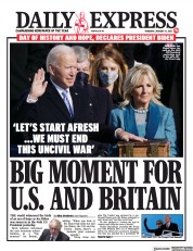 Daily Express () Newspaper Front Page for 21 January 2021