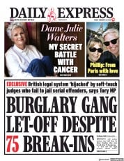 Daily Express () Newspaper Front Page for 21 February 2020