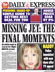 Daily Express () Newspaper Front Page for 21 March 2014