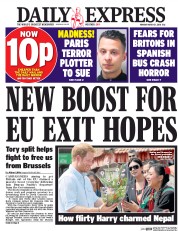 Daily Express () Newspaper Front Page for 21 March 2016