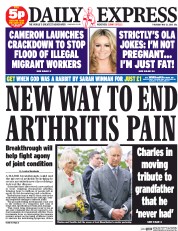 Daily Express () Newspaper Front Page for 21 May 2015