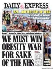 Daily Express () Newspaper Front Page for 21 May 2020