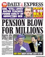 Daily Express () Newspaper Front Page for 21 June 2013