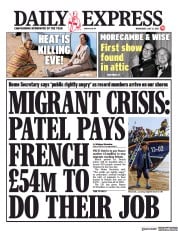 Daily Express () Newspaper Front Page for 21 July 2021