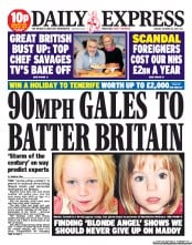 Daily Express () Newspaper Front Page for 22 October 2013