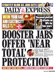 Daily Express () Newspaper Front Page for 22 October 2021