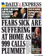 Daily Express () Newspaper Front Page for 22 December 2022