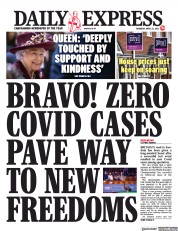 Daily Express () Newspaper Front Page for 22 April 2021