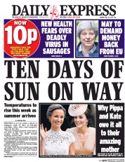 Daily Express () Newspaper Front Page for 22 May 2017