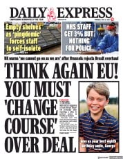 Daily Express () Newspaper Front Page for 22 July 2021