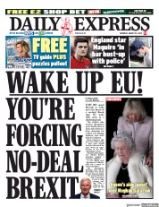 Daily Express () Newspaper Front Page for 22 August 2020