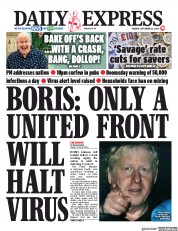 Daily Express () Newspaper Front Page for 22 September 2020