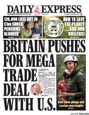 Daily Express () Newspaper Front Page for 22 September 2021