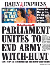 Daily Express () Newspaper Front Page for 23 October 2018