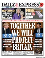 Daily Express () Newspaper Front Page for 23 October 2020