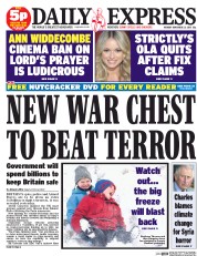 Daily Express () Newspaper Front Page for 23 November 2015