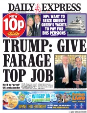 Daily Express () Newspaper Front Page for 23 November 2016