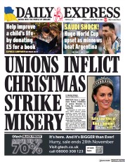 Daily Express () Newspaper Front Page for 23 November 2022