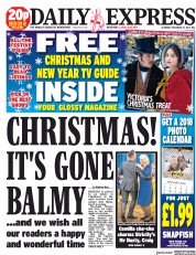 Daily Express () Newspaper Front Page for 23 December 2017