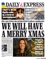 Daily Express () Newspaper Front Page for 23 December 2022