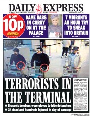 Daily Express () Newspaper Front Page for 23 March 2016