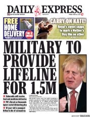 Daily Express () Newspaper Front Page for 23 March 2020