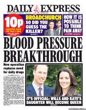 Daily Express () Newspaper Front Page for 23 April 2013
