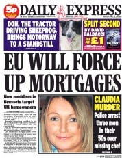 Daily Express () Newspaper Front Page for 23 April 2015