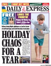 Daily Express () Newspaper Front Page for 23 April 2022