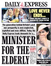 Daily Express () Newspaper Front Page for 23 May 2018