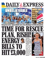 Daily Express () Newspaper Front Page for 23 May 2022