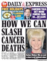 Daily Express () Newspaper Front Page for 23 June 2015