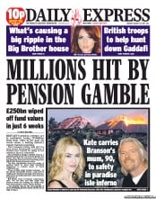 Daily Express () Newspaper Front Page for 23 August 2011