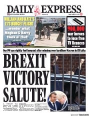 Daily Express () Newspaper Front Page for 23 August 2019