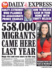 Daily Express () Newspaper Front Page for 23 September 2015
