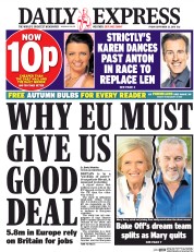 Daily Express () Newspaper Front Page for 23 September 2016