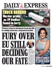 Daily Express () Newspaper Front Page for 24 October 2019