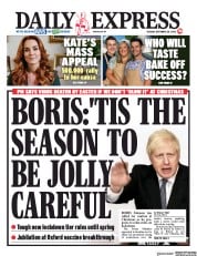 Daily Express () Newspaper Front Page for 24 November 2020
