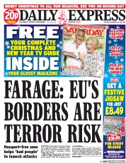 Daily Express () Newspaper Front Page for 24 December 2016