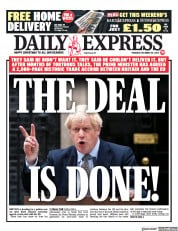 Daily Express () Newspaper Front Page for 24 December 2020