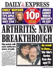 Daily Express () Newspaper Front Page for 24 January 2017