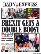 Daily Express () Newspaper Front Page for 24 January 2020