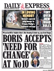 Daily Express () Newspaper Front Page for 24 January 2022