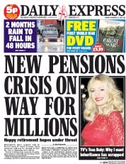 Daily Express () Newspaper Front Page for 24 February 2014