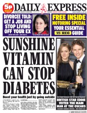 Daily Express () Newspaper Front Page for 24 February 2015
