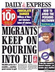 Daily Express () Newspaper Front Page for 24 February 2016