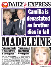 Daily Express () Newspaper Front Page for 24 April 2014